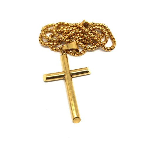 24in 3mm Rolo Chain With Cross Pendant STL_013 - WORLDSTARBLING