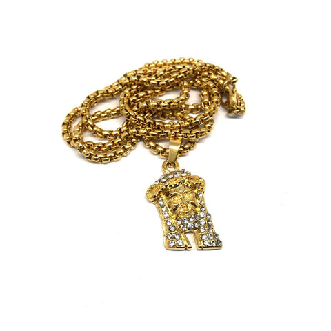 24in 3mm Rolo Chain With Jesus Head Pendant S STL_004 - WORLDSTARBLING