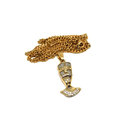 24in 3mm Curb Chain With Pharaoh Pendant STL_021 - WORLDSTARBLING