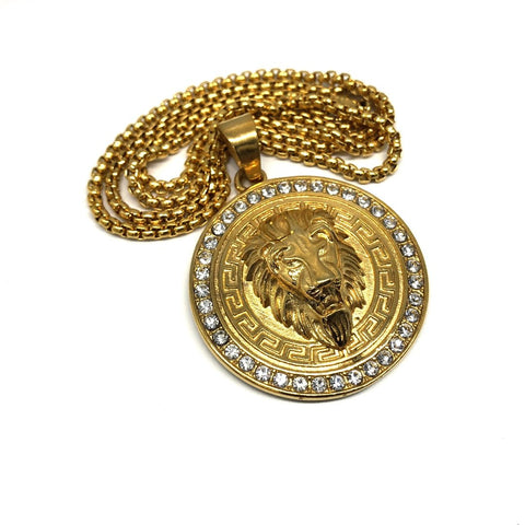 24in 3mm Rolo Chain With Lion Versatchi Pendant STL_036 - WORLDSTARBLING