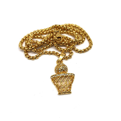 24in 3mm Rolo Chain With Basket Ball Pendant STL_002 - WORLDSTARBLING