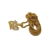 24in 3mm Rolo Chain With Number 100 Pendant STL_017 - WORLDSTARBLING