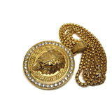 24in 3mm Rolo Chain With Lion Versatchi Pendant STL_036 - WORLDSTARBLING