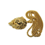 24in 3mm Rolo Chain With Lion Head Pendant STL_035 - WORLDSTARBLING