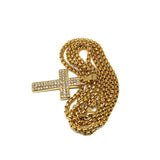 24in 3mm Rolo Chain With Cross Plate Pendant STL_032 - WORLDSTARBLING