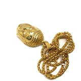 24in 3mm Rolo Chain With Buddha Head Pendant STL_001 - WORLDSTARBLING