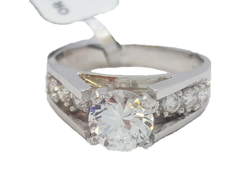 Bague en or Blanc Avec Zircon - WORLDSTARBLING