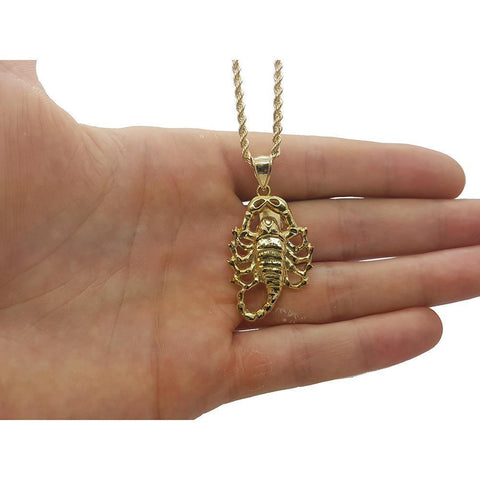 Rope Chain 2.5MM 10K With Scorpion en OR 10K MNG-118 - WORLDSTARBLING