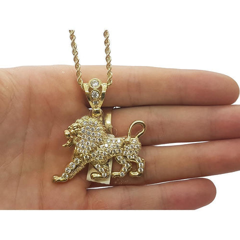 Rope Chain 2.5MM 10K With Lion en OR 10K MNG-115 - WORLDSTARBLING