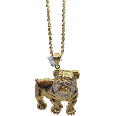 Rope Chain 2.5MM 10K With Bulldog en OR 10K MNG-113 - WORLDSTARBLING