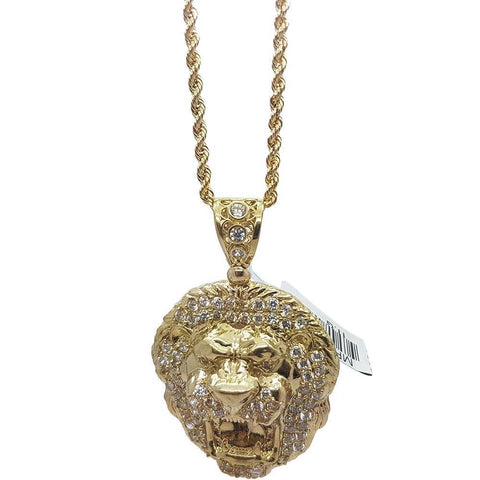 Rope Chain 2.5MM 10K With Lion King en OR 10K MNG-116 - WORLDSTARBLING