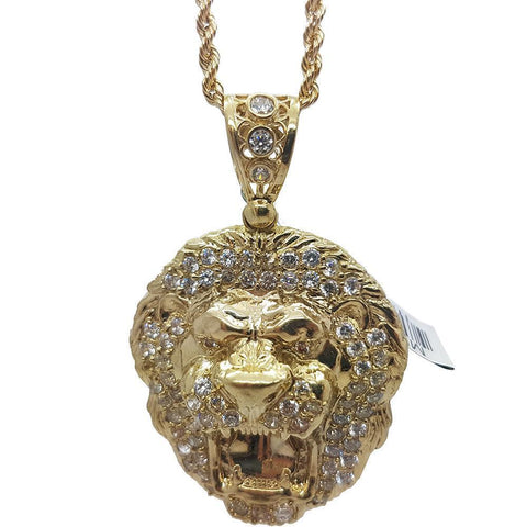 Rope Chain 2.5MM 10K With Lion King en OR 10K MNG-116 - WORLDSTARBLING