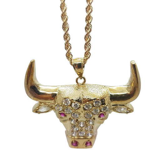 Rope Chain 2.5MM 10K With Tauraux en OR 10K MNG-122 - WORLDSTARBLING