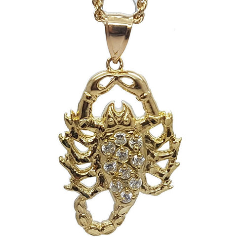 Rope Chain 2.5MM 10K With Scorpion en OR 10K MNG-120 - WORLDSTARBLING