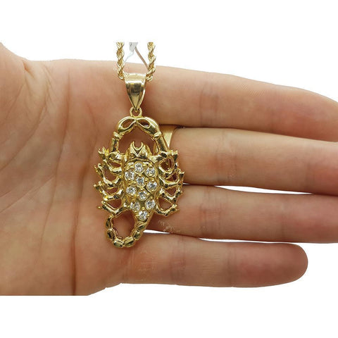 Rope Chain 2.5MM 10K With Scorpion en OR 10K MNG-120 - WORLDSTARBLING