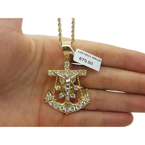 Rope Chain 2.5MM 10K With Cross OR 10K MNG-129 - WORLDSTARBLING