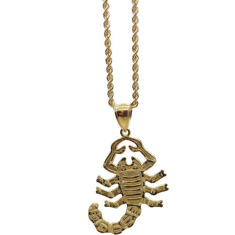 Rope Chain 2.5MM 10K With Scorpion en OR 10K MNG-119 - WORLDSTARBLING