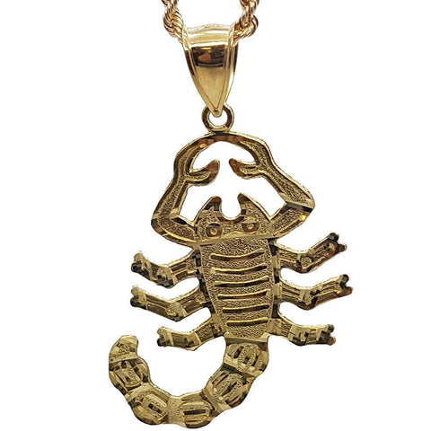 Rope Chain 2.5MM 10K With Scorpion en OR 10K MNG-119 - WORLDSTARBLING