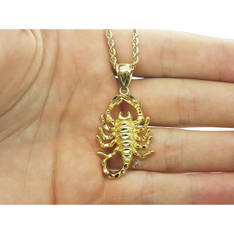 Rope Chain 2.5MM 10K With Scorpion en OR 10K MNG-121 - WORLDSTARBLING