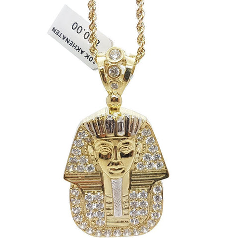 Rope Chain 2.5MM 10K With Akhenaten en OR 10K MNG-136 - WORLDSTARBLING