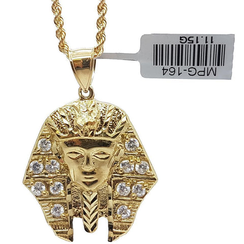 Rope Chain 2.5MM 10K With Ramesse en OR 10K MNG-139 - WORLDSTARBLING