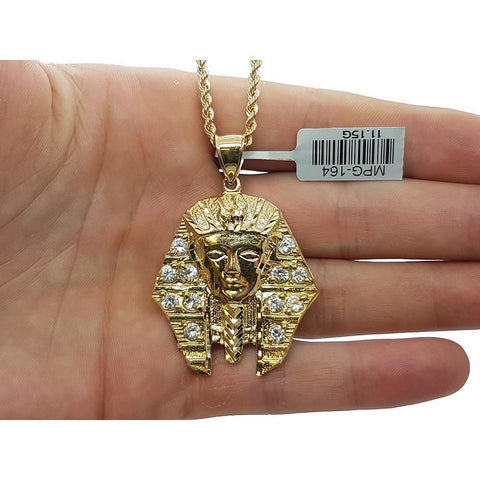 Rope Chain 2.5MM 10K With Ramesse en OR 10K MNG-139 - WORLDSTARBLING