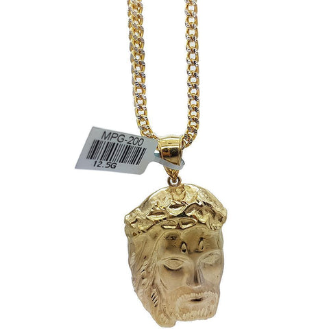 Chaine Franco With Tête de Jesus En OR 10K - WORLDSTARBLING