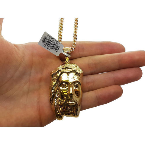 Chaine Franco With Tête de Jesus En OR 10K - WORLDSTARBLING