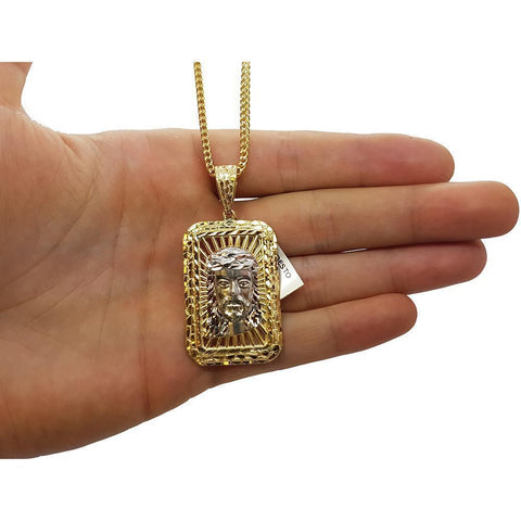 Chaine Franco 10K & Jesus Sur Plaque Or 10K - WORLDSTARBLING