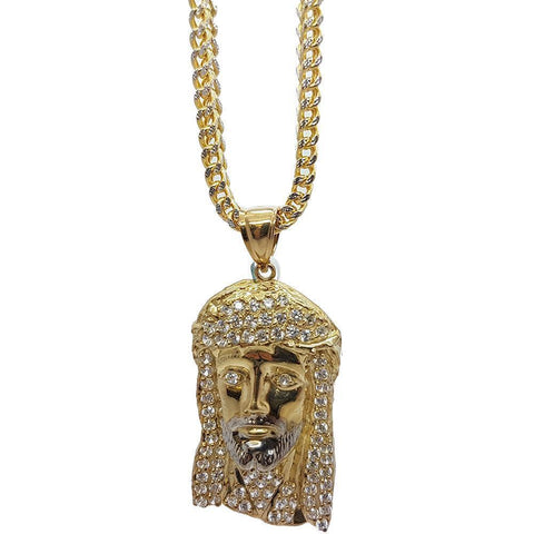 Franco 3.5MM 10K & Jesus en or 10K MNG-091 - WORLDSTARBLING