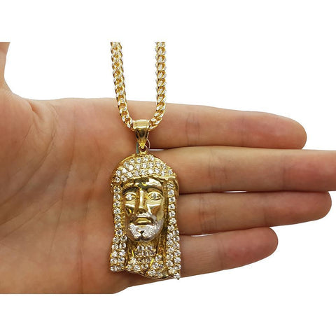 Franco 3.5MM 10K & Jesus en or 10K MNG-091 - WORLDSTARBLING