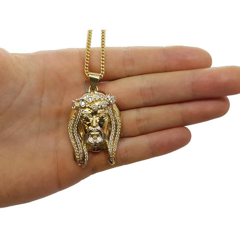 10K Franco 3.5MM & Jesus en or 10K MNG-096 - WORLDSTARBLING