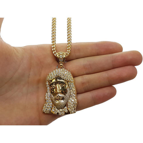10K Franco 3.5MM 10K & Jesus en or 10K MNG-095 - WORLDSTARBLING