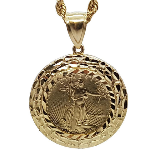 Rope Chain 3.0MM 10K With Liberty en OR 10K MNG-174 - WORLDSTARBLING