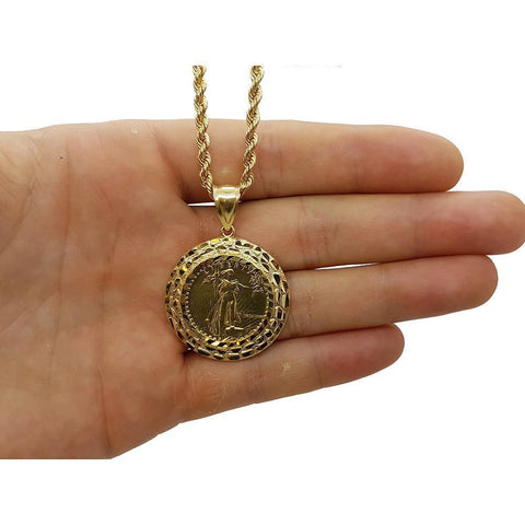 Rope Chain 3.0MM 10K With Liberty en OR 10K MNG-174 - WORLDSTARBLING