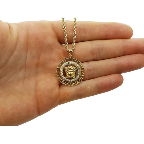 Rope Chain 2.5MM 10K With Versacesrond en OR 10K MNG-169 - WORLDSTARBLING