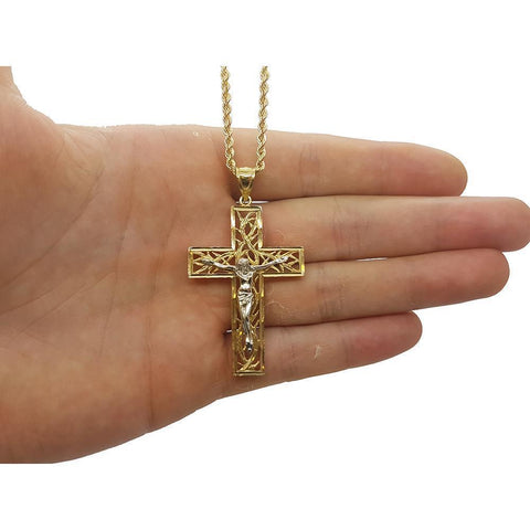 Rope Chain 2.5MM 10K With Cross OR 10K MNG-125 - WORLDSTARBLING