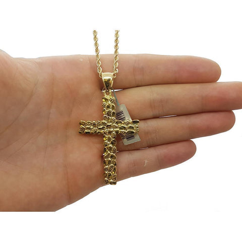 Rope Chain 2.5MM 10K With Cross OR 10K MNG-130 - WORLDSTARBLING