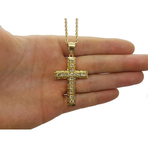 Rope Chain 2.5MM 10K With Cross OR 10K MNG-126 - WORLDSTARBLING
