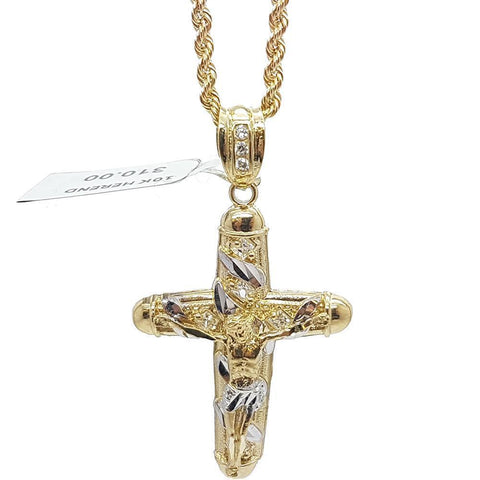 Rope Chain 2.5MM 10K With Cross OR 10K MNG-010 - WORLDSTARBLING