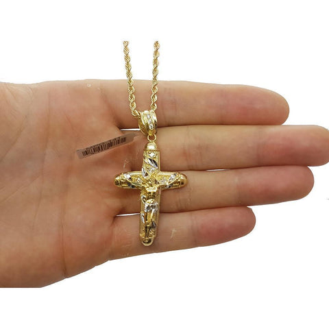Rope Chain 2.5MM 10K With Cross OR 10K MNG-010 - WORLDSTARBLING