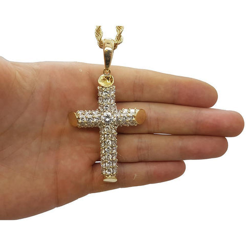 Rope Chain 4.0MM 10K With Cross OR 10K MNG-013 - WORLDSTARBLING