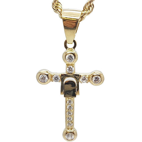 Rope Chain 4.0MM 10K With Cross OR 10K MNG-014 - WORLDSTARBLING