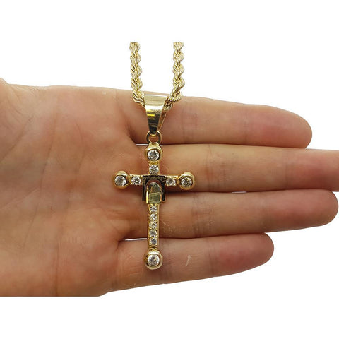 Rope Chain 4.0MM 10K With Cross OR 10K MNG-014 - WORLDSTARBLING