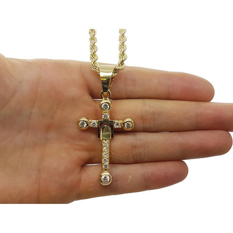 Rope Chain 4.0MM 10K With Cross OR 10K MNG-014 - WORLDSTARBLING