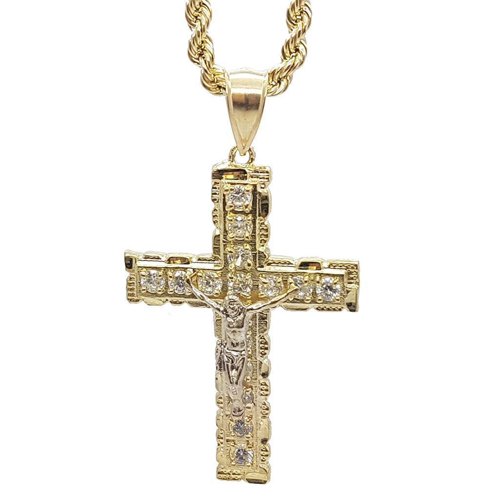 Rope Chain 4.0MM 10K With Cross OR 10K MNG-018 - WORLDSTARBLING