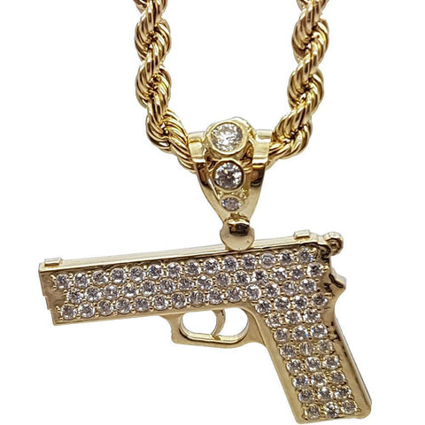 Rope Chain 4.0MM 10K With Pistol en OR 10K MNG-023 - WORLDSTARBLING