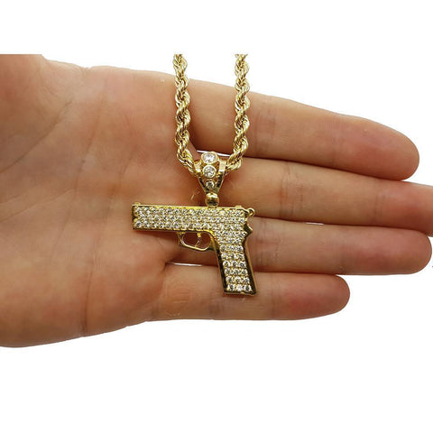 Rope Chain 4.0MM 10K With Pistol en OR 10K MNG-023 - WORLDSTARBLING