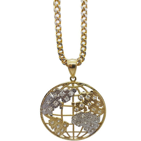 Chaine Franco en OR 10K With Globe 10K MNG-103 - WORLDSTARBLING
