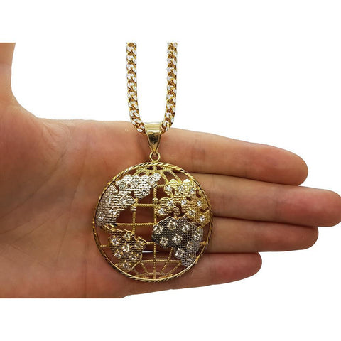 Chaine Franco en OR 10K With Globe 10K MNG-103 - WORLDSTARBLING